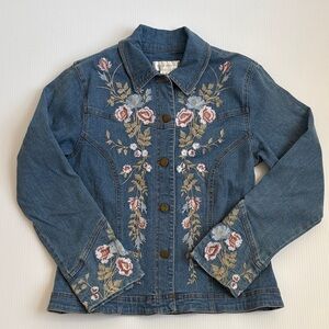 Susan Bristol embroidered denim jacket size small